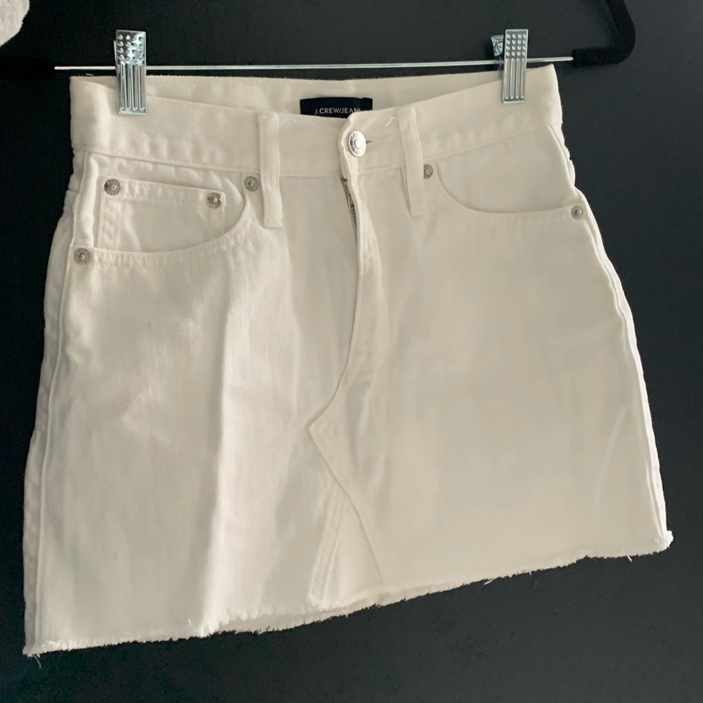 J. Crew Jeans White Jean Skirt 23P
